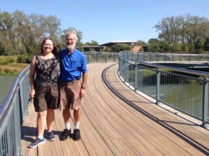 Katherine & Barry on a bridge