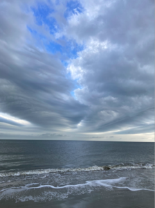 clouds over water